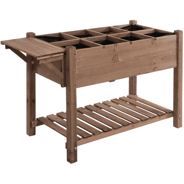 Outsunny Hochbeet Mit Einer Aufteilung Für 8 Bereiche Braun 3 Outsunny Hochbeet Mit Einer Aufteilung Für 8 Bereiche Braun