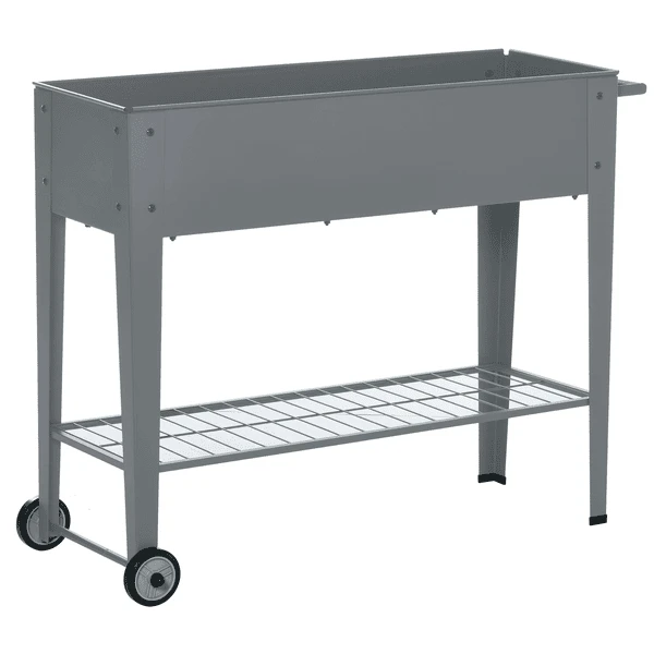 Outsunny Hochbeet Mit Rädern Grau 3 Outsunny Hochbeet Mit Rädern Grau