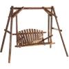 Outsunny Hollywoodschaukel Als 2-Sitzer Braun -Smoby-Shop outsunny hollywoodschaukel als 2 sitzer braun a380372