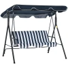 Outsunny Hollywoodschaukel Als 3-Sitzer Blau, Weiß -Smoby-Shop outsunny hollywoodschaukel als 3 sitzer blau weiss a380416
