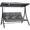 Outsunny Hollywoodschaukel Als 3-Sitzer Grau/schwarz -Smoby-Shop outsunny hollywoodschaukel als 3 sitzer grau schwarz a342750