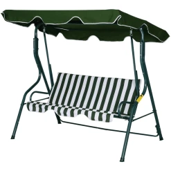 Outsunny Hollywoodschaukel Als 3-Sitzer Grün, Weiß