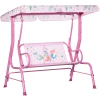 Outsunny Kinder Hollywoodschaukel Mit Dem Winkelverstellbaren Verdeck Rosa