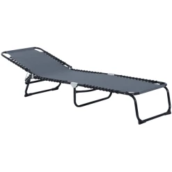 Outsunny Klappliege Mit Klappbarkeitsfunktion Grau