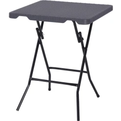 Outsunny Klapptisch In Rattan-Optik Dunkelbraun, Schwarz