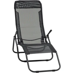 Outsunny Liege Mit Netzstoff Schwarz