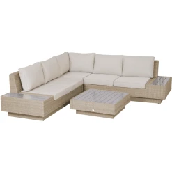 Outsunny Luxus Polyrattan Loungeset Beige
