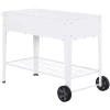 Outsunny Mobiler Pflanzenwagen Mit Stauraum Weiß -Smoby-Shop outsunny mobiler pflanzenwagen mit stauraum weiss a380724