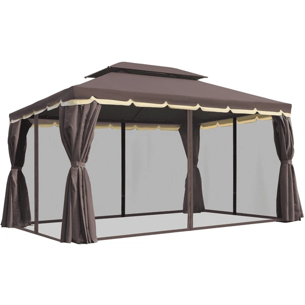 Outsunny Pavillion Mit Vorhänge Und Maschennetze Bunt 3 Outsunny Pavillion Mit Vorhänge Und Maschennetze Bunt