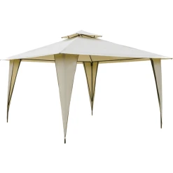 Outsunny Pavillon Mit Doppeldach Beige