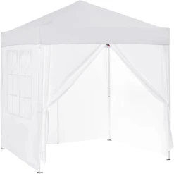 Outsunny Pavillon Mit Integrierten Klettverschlüssen Weiß