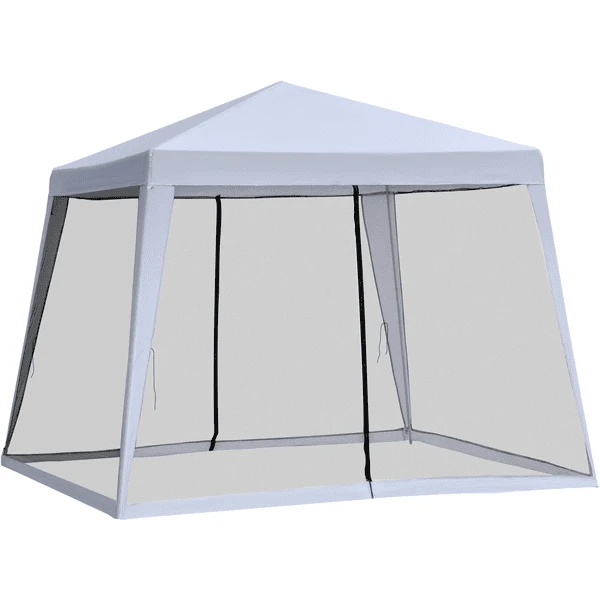 Outsunny Pavillon Mit Moskitonetz Grau 3 Outsunny Pavillon Mit Moskitonetz Grau