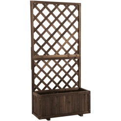 Outsunny Pflanzkasten Mit Rankgitter Dunkelbraun