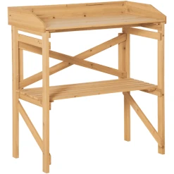 Outsunny Pflanztisch Mit Schutzkante Braun