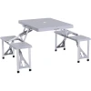 Outsunny Picknicktisch Mit 4 Stühle Grau -Smoby-Shop outsunny picknicktisch mit 4 stuehle grau a353251