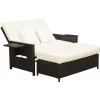 Outsunny Polyrattan Lounge-Sofa Mit Kissen Dunkelbraun 1 Outsunny Polyrattan Lounge-Sofa Mit Kissen Dunkelbraun -Smoby-Shop outsunny polyrattan lounge sofa mit kissen dunkelbraun a361242