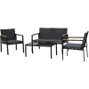 Outsunny Polyrattan Sitzgruppe Als 4-teiliges Set Schwarz, Grau -Smoby-Shop outsunny polyrattan sitzgruppe als 4 teiliges set schwarz grau a353259