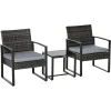 Outsunny Polyrattan Sitzgruppe Als 5-tlg. Set Grau -Smoby-Shop outsunny polyrattan sitzgruppe als 5 tlg set grau a353206
