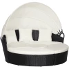 Outsunny Polyrattan Sonneninsel Mit Sonnendach Schwarz, Creme -Smoby-Shop outsunny polyrattan sonneninsel mit sonnendach schwarz creme a354010