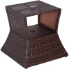 Outsunny Rattan-Gartentisch Mit Sonnenschirm-Halterung Braun -Smoby-Shop outsunny rattan gartentisch mit sonnenschirm halterung braun a352867