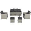 Outsunny Rattan Sitzgruppe 6 Teilig Grau -Smoby-Shop outsunny rattan sitzgruppe 6 teilig grau a380778