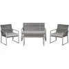 Outsunny Rattan Sitzgruppe Für 4 Personen Grau -Smoby-Shop outsunny rattan sitzgruppe fuer 4 personen grau a353263