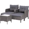 Outsunny Rattan Sofagarnitur Als 5-teiliges Set Dunkelgrau -Smoby-Shop outsunny rattan sofagarnitur als 5 teiliges set dunkelgrau a353245