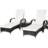 Outsunny Rattan Sonnenliegen Mit Tisch Braun -Smoby-Shop outsunny rattan sonnenliegen mit tisch braun a352850
