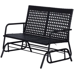 Outsunny Schaukelbank Als 2-Sitzer Schwarz