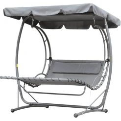 Outsunny Schwebeliege Mit Sonnendach Grau