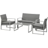Outsunny Sitzgarnitur 4-teilig Aus Polyrattan Grau -Smoby-Shop outsunny sitzgarnitur 4 teilig aus polyrattan grau a380758