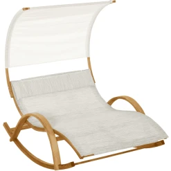 Outsunny Sonnenliege Für 2 Personen Grau, Weiß