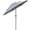 Outsunny Sonnenschirm Mit 3-stufigem Dach Grau 1 Outsunny Sonnenschirm Mit 3-stufigem Dach Grau -Smoby-Shop outsunny sonnenschirm mit 3 stufigem dach grau a380625