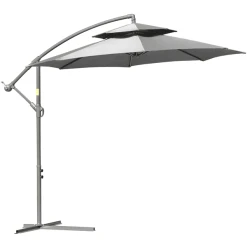 Outsunny Sonnenschirm Mit Entlüftung Grau