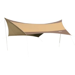 Outsunny Sonnensegel Mit Aufstellstangen Beige, Kaffeebraun
