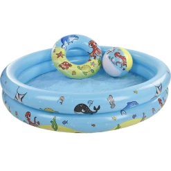 Swim Essentials Playpoolset - Baby Pool + Beachball + Swim Ring, 120 Cm